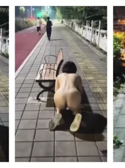 40岁骚老师全裸挑战！在马路操场+小区楼下撅起大屁股 [05:52]